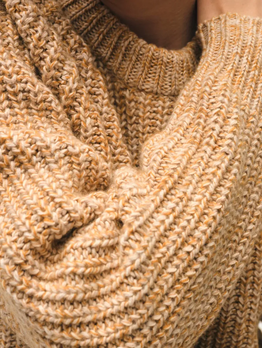 Hot White + Warren merino blend marled sweatshirt YellowCombo