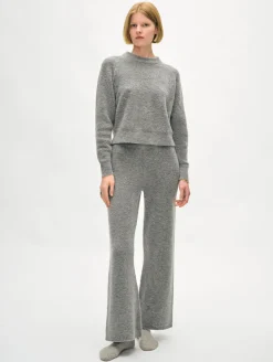 Online White + Warren merino cashmere boucle sweatshirt PaleSmoke