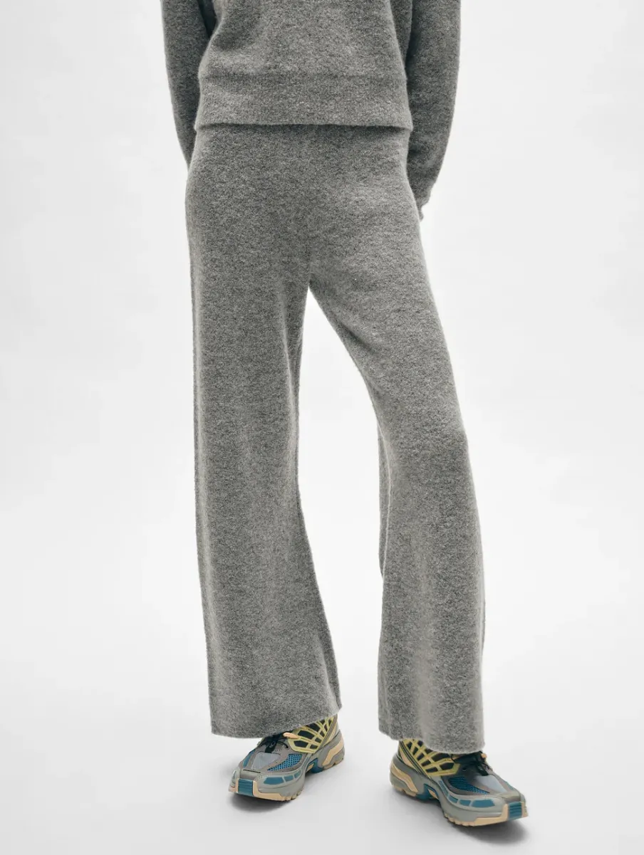 Sale White + Warren merino cashmere boucle wide leg pant PaleSmoke