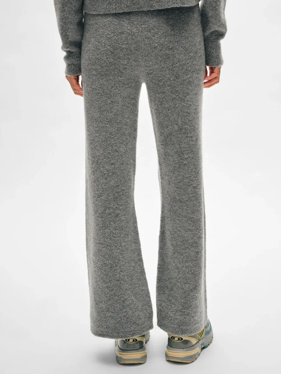 Sale White + Warren merino cashmere boucle wide leg pant PaleSmoke