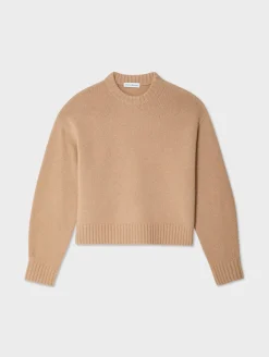 Best White + Warren merino cashmere drop shoulder crewneck SoftCamel