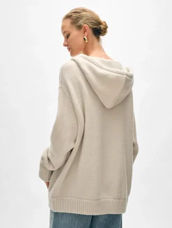Sale White + Warren merino cashmere luxe boyfriend hoodie Ivory