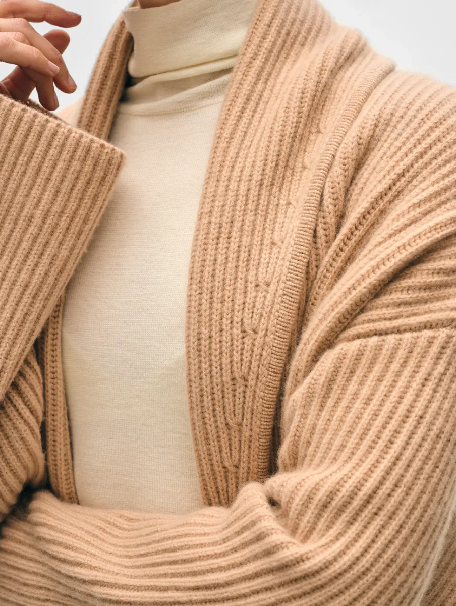 Discount White + Warren merino cashmere luxe coatigan SoftCamel