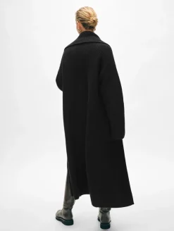 Online White + Warren merino cashmere luxe coatigan Black