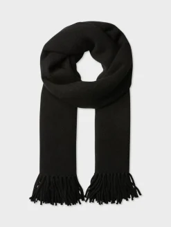 Fashion White + Warren merino cashmere tassel scarf Black
