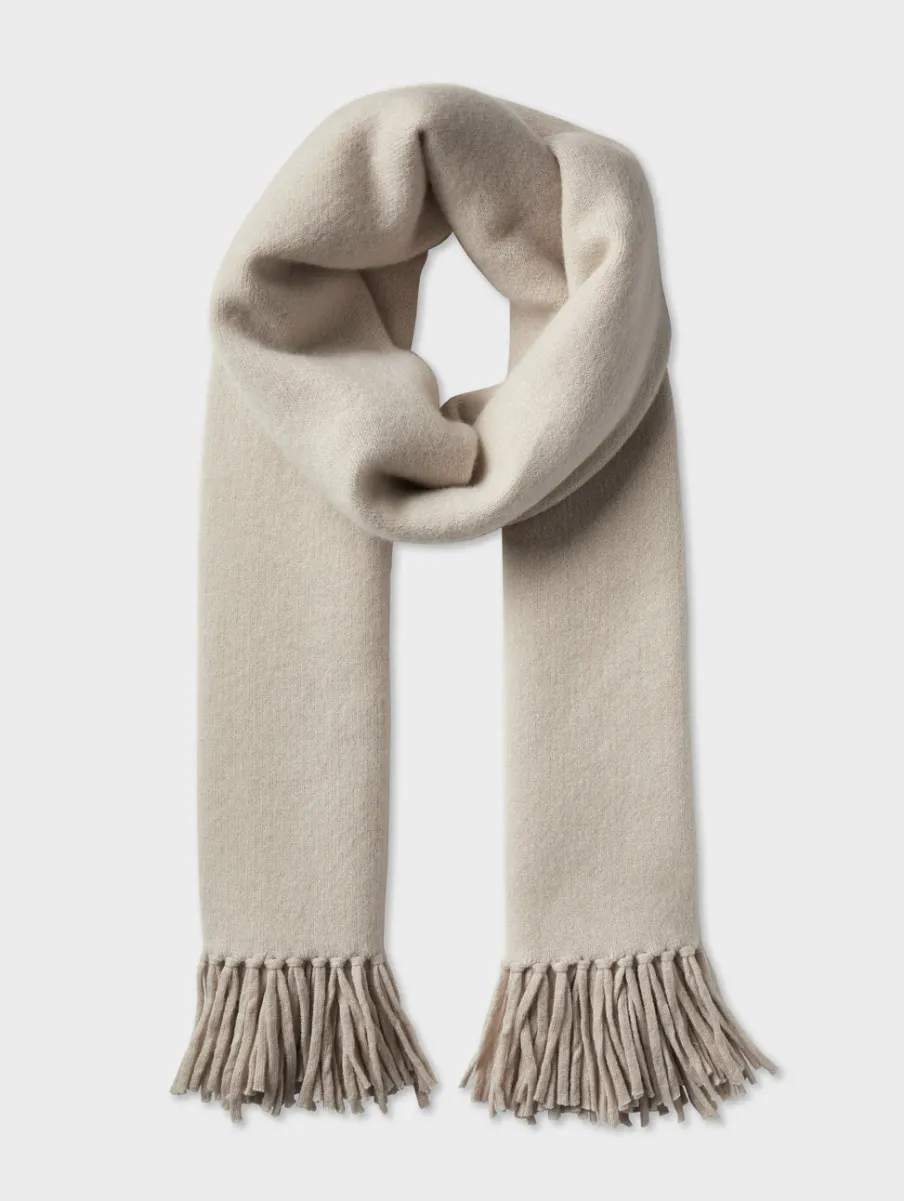 Clearance White + Warren merino cashmere tassel scarf Ivory