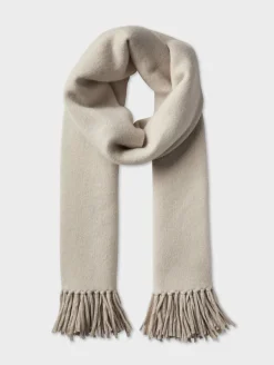 Clearance White + Warren merino cashmere tassel scarf Ivory