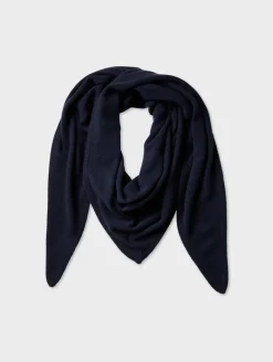 Discount White + Warren merino cashmere triangle scarf Navy