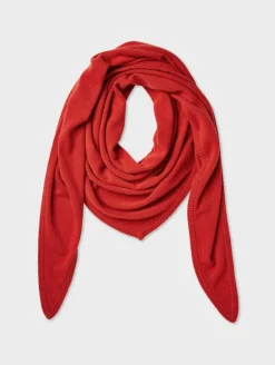 Hot White + Warren merino cashmere triangle scarf CottageRed