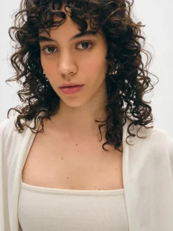 Online White + Warren organic cotton cropped trapeze cardigan White