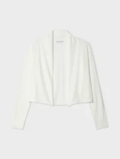 Online White + Warren organic cotton cropped trapeze cardigan White