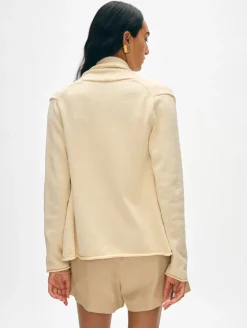 Discount White + Warren organic cotton mini trapeze cardigan Ecru