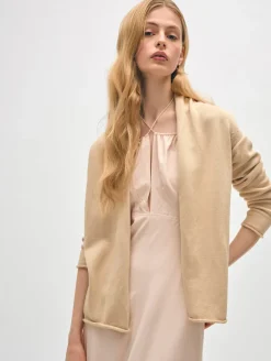 New White + Warren organic cotton mini trapeze cardigan Sailcloth