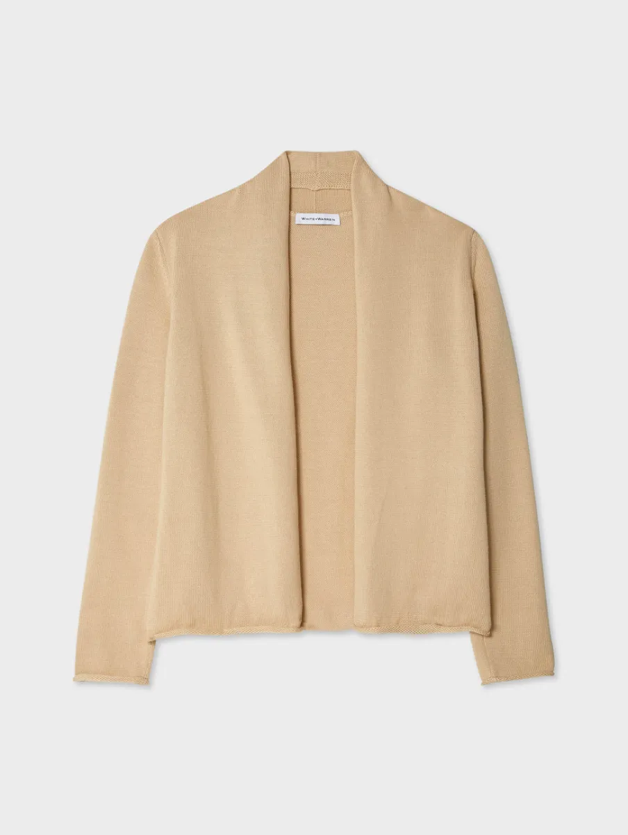 New White + Warren organic cotton mini trapeze cardigan Sailcloth