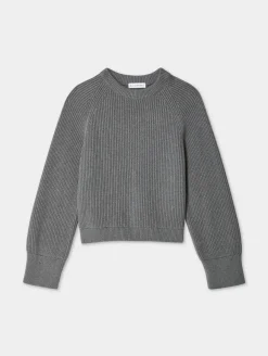 Fashion White + Warren organic cotton plaited crewneck Stone
