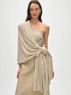 Clearance White + Warren silk cashmere travel wrap SandWispHeather
