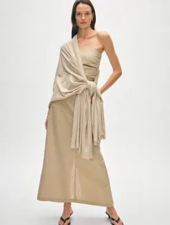 Clearance White + Warren silk cashmere travel wrap SandWispHeather