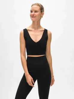 Best White + Warren superfine merino bralette Black