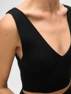 Best White + Warren superfine merino bralette Black