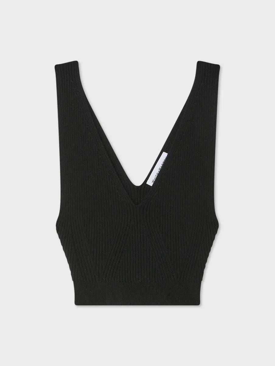 Best White + Warren superfine merino bralette Black