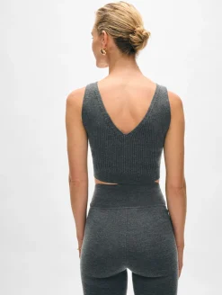 Online White + Warren superfine merino bralette AshGreyHeather