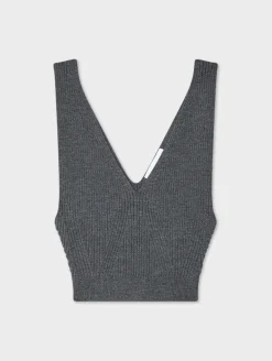 Online White + Warren superfine merino bralette AshGreyHeather