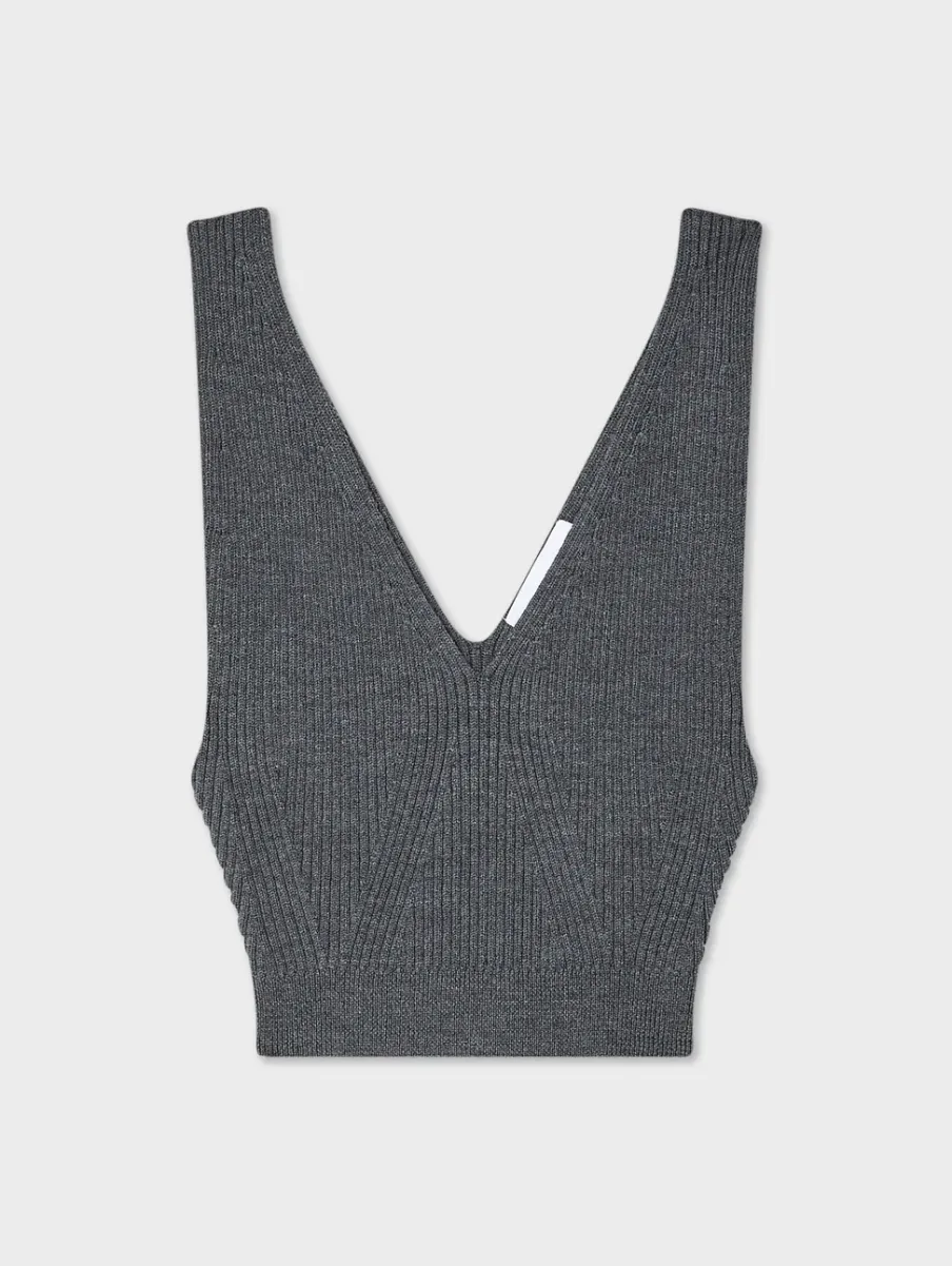 Online White + Warren superfine merino bralette AshGreyHeather