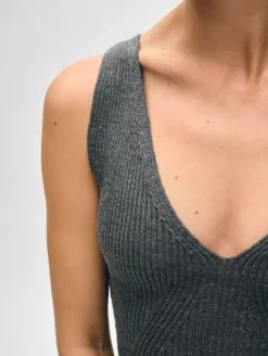 Fashion White + Warren superfine merino bralette AshGreyHeather