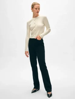 Hot White + Warren superfine merino cardigan Ivory
