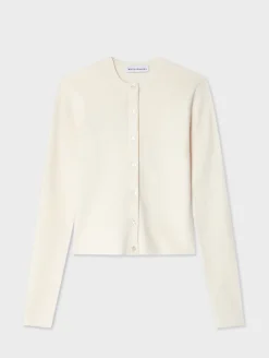 Hot White + Warren superfine merino cardigan Ivory