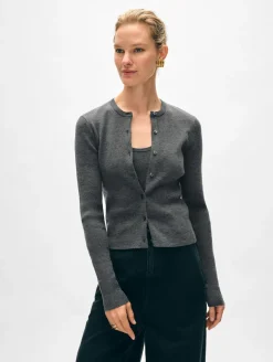 Best White + Warren superfine merino cardigan AshGreyHeather