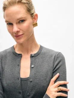 Best White + Warren superfine merino cardigan AshGreyHeather