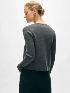 Best White + Warren superfine merino cardigan AshGreyHeather