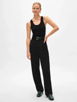 Discount White + Warren superfine merino ribbed tank Black