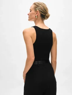 Discount White + Warren superfine merino ribbed tank Black