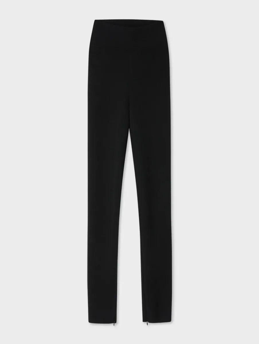 Discount White + Warren superfine merino zip leggings Black