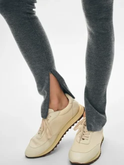 New White + Warren superfine merino zip leggings AshGreyHeather