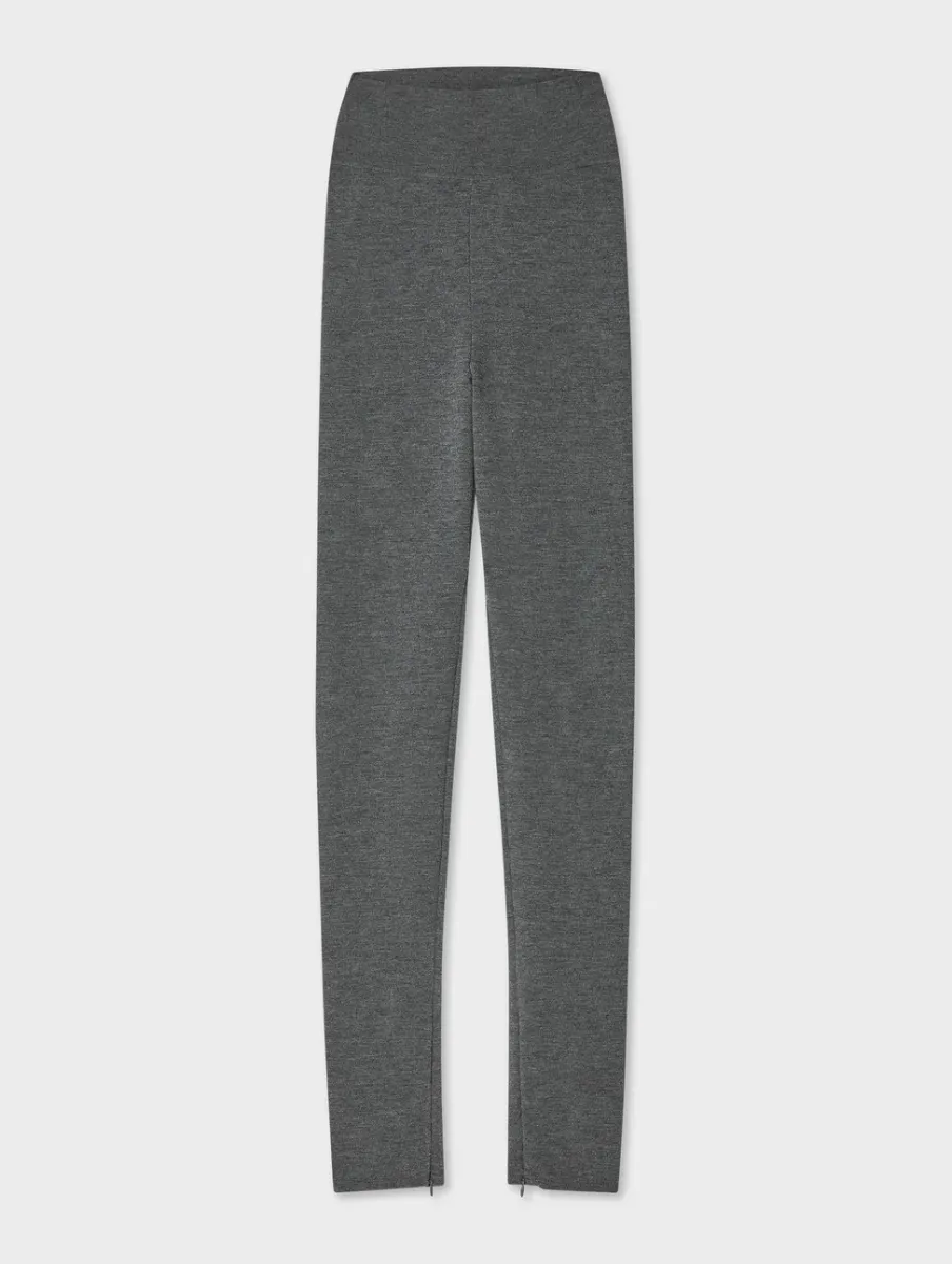 New White + Warren superfine merino zip leggings AshGreyHeather
