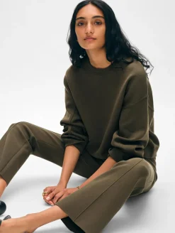 Sale White + Warren superfine organic cotton kick flare pant DarkSage