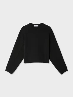 Sale White + Warren superfine organic cotton sweatshirt Black