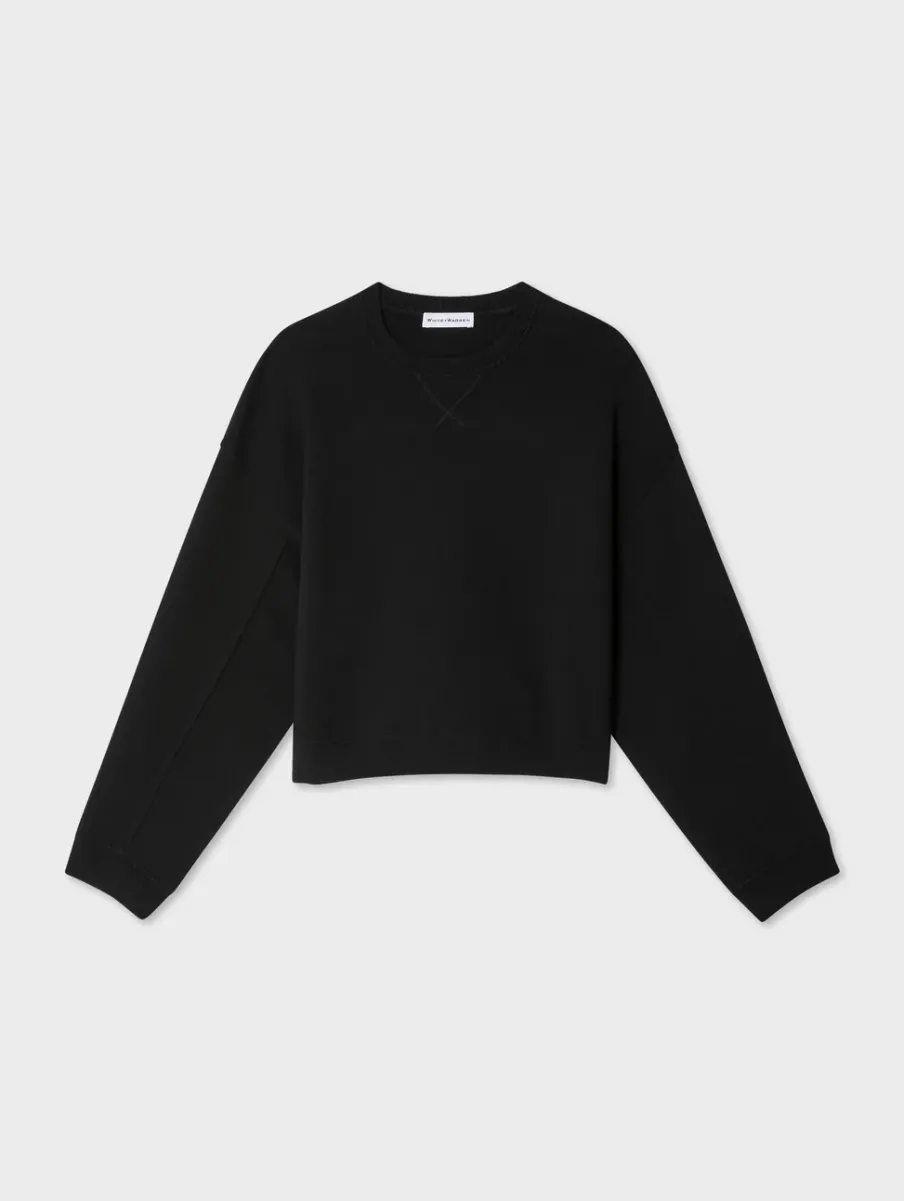 Sale White + Warren superfine organic cotton sweatshirt Black