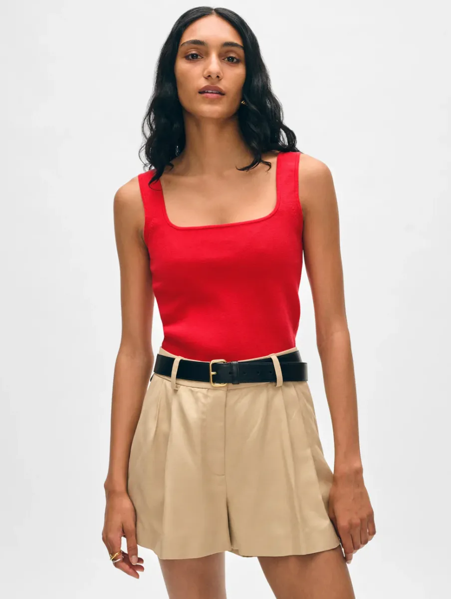 New White + Warren superfine organic cotton tank RedCarnelian