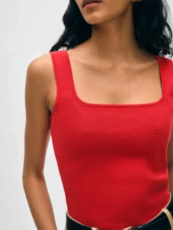 New White + Warren superfine organic cotton tank RedCarnelian