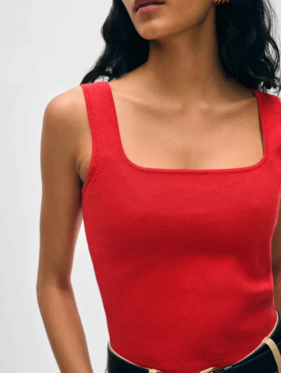 New White + Warren superfine organic cotton tank RedCarnelian