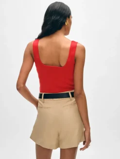New White + Warren superfine organic cotton tank RedCarnelian