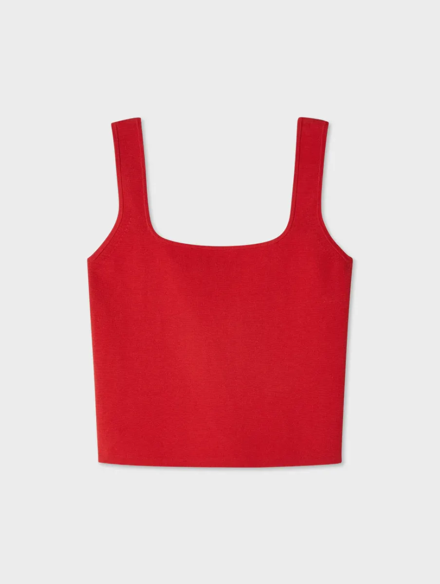 New White + Warren superfine organic cotton tank RedCarnelian