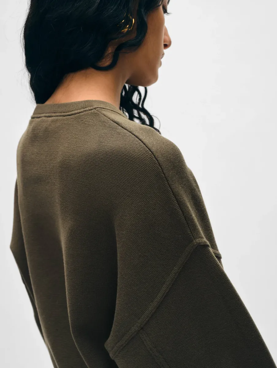 Online White + Warren superfine organic cotton sweatshirt DarkSage