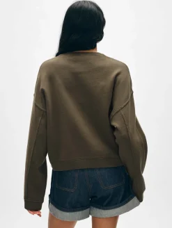 Online White + Warren superfine organic cotton sweatshirt DarkSage