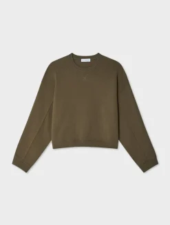 Online White + Warren superfine organic cotton sweatshirt DarkSage