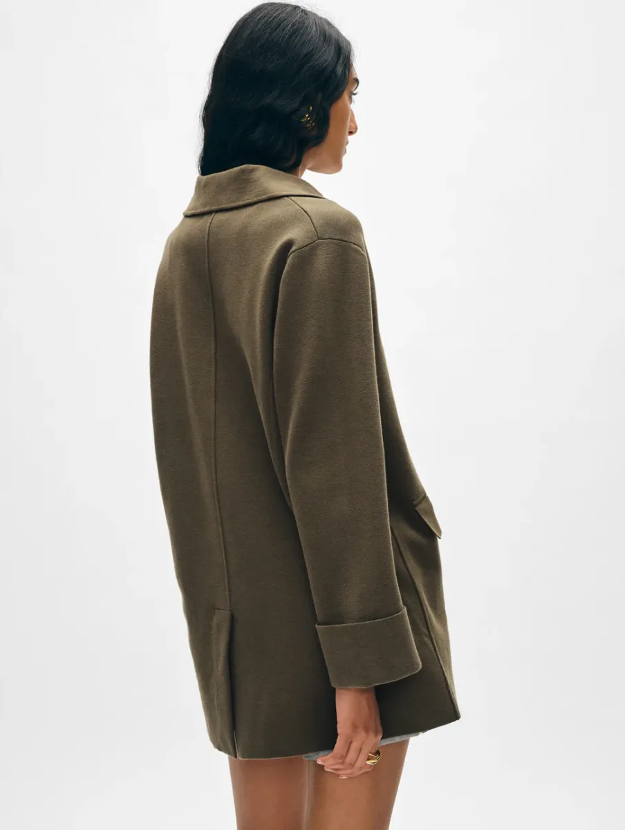 Sale White + Warren superfine organic cotton oversized blazer DarkSage